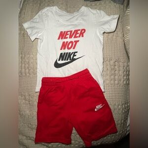 Boys “Never Not Nike” T Shirt and Shorts Set Size 7